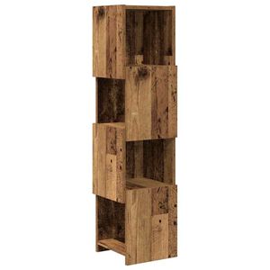 vidaXL Ъглов шкаф 25,5x25x102см Инженерна дървесина Старо дърво