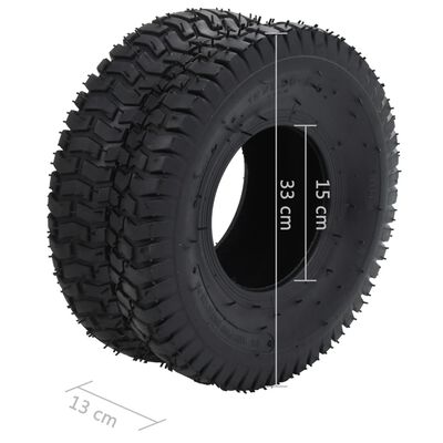 vidaXL Външни и вътрешни гуми за количка, 4 бр, 15x6,00-6 4PR, каучук