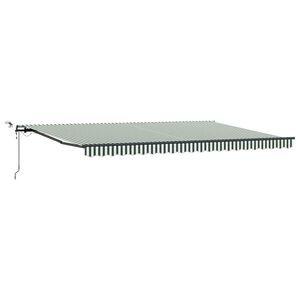 vidaXL Прибираща се тента Зелен и бял 500 &times; 300 cm Полиестер