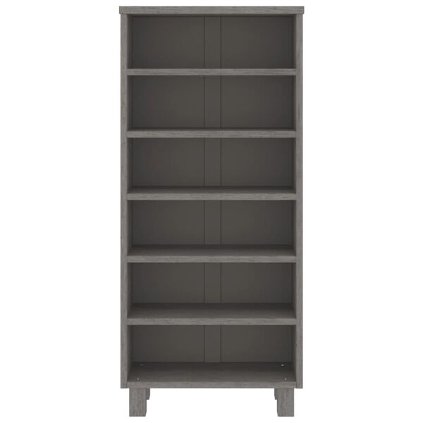 vidaXL CD шкаф HAMAR, светлосив, 45x18x100 см, бор масив