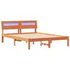 vidaXL Рамка за легло с таблото Кафяво с восъчно покритие 135 x 190 cm