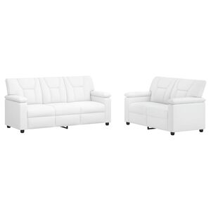 vidaXL Комплект дивани 2 pcs Бяло Изкуствена