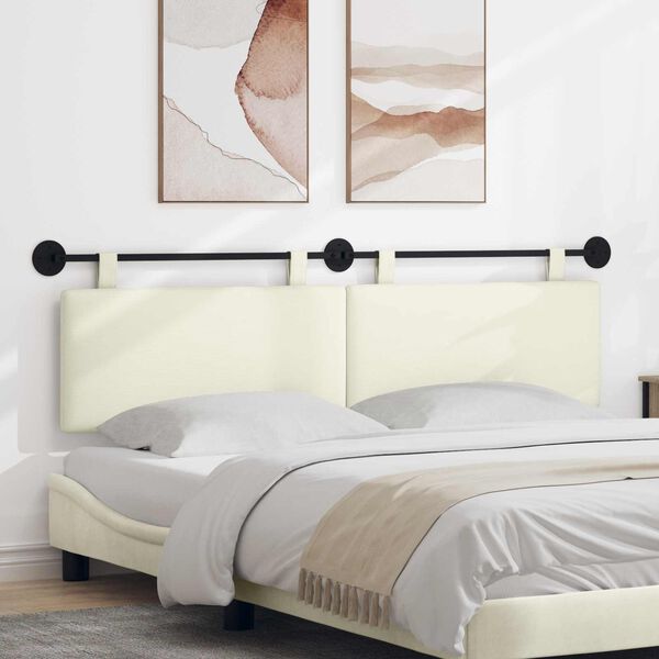 vidaXL Висяща табла Едноцветен Крем 170 x 55 x 5 см Кордюрова тъкан