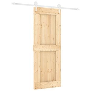 vidaXL Преплъзваща се врата 80 x 210 cm Естествено и бяло