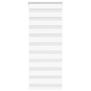 vidaXL Зеброва щора бял 65x150 см Ширина на плата 60,9 см Полиестер