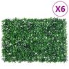 vidaXL Ограда от изкуствени храстови листа 6 бр зелено 40x60 см