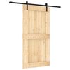 vidaXL Преплъзваща се врата Естествено и черно 100 x 210 cm