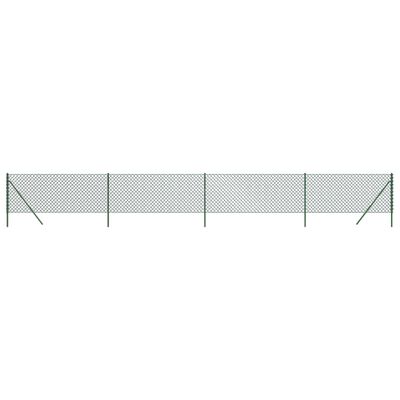 vidaXL Плетена оградна мрежа, зелена, 0,8x10 м