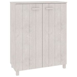 vidaXL Шкаф за обувки HAMAR, бял, 85x40x108 см, бор масив