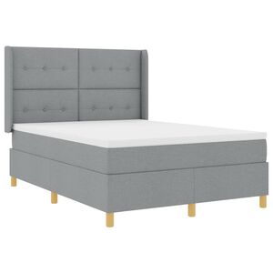 vidaXL Легло с пружинирана основа Светлосиво 160 x 200 cm текстил