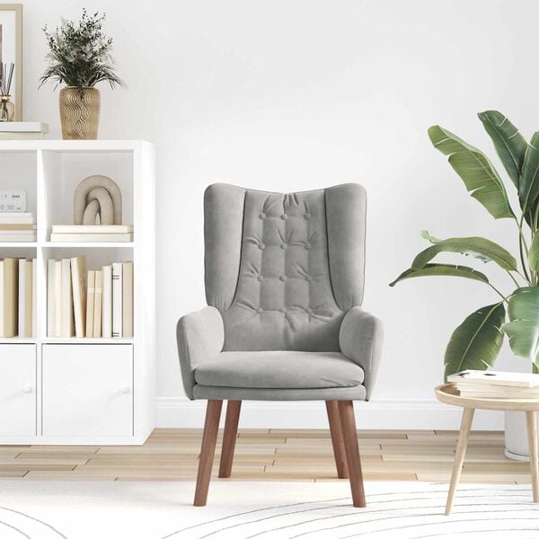 vidaXL фотьойл Светлосиво 63 x 67 x 94 см Кадифе