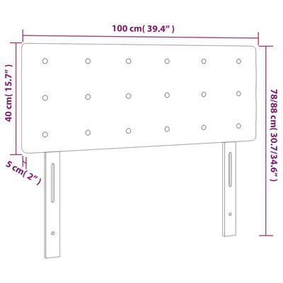 vidaXL Горна табла за легло, светлосива, 100x5x78/88 см кадифе
