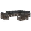 vidaXL Градински Софа Комплект 12 pcs Сиво полиратан