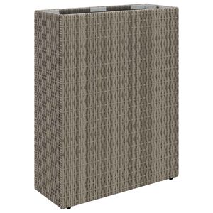 vidaXL Висока саксия Сиво 55 x 22 x 70 см полиратан