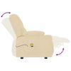 vidaXL 4-местен масажен реклайнер с държачи за чаши, кремав, текстил