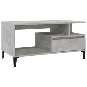 vidaXL Кафе маса, бетонно сива, 90x49x45 см, инженерно дърво