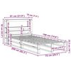 vidaXL Рамка за легло без матрак, бял, 75x190 см, борово дърво масив