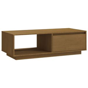 vidaXL Маса за кафе, меденокафява, 110x50x33,5 см, борово дърво масив