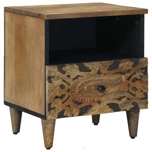 vidaXL Леглов шкаф Кафяво 40 x 33 x 46 см Солидно мангово дърво