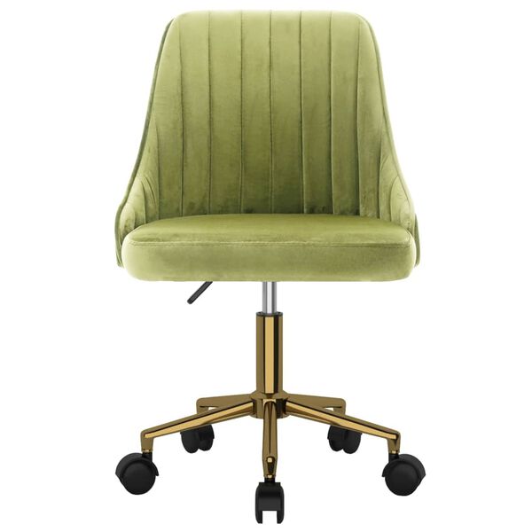 vidaXL Въртящи се трапезни столове, 6 бр, светлозелени, кадифе