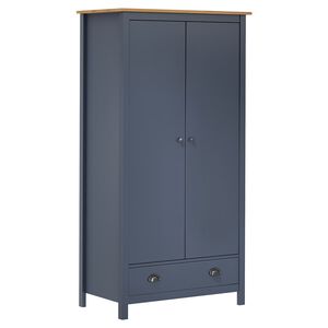vidaXL Гардероб с 2 врати Hill сив 89x50x170 см борово дърво масив