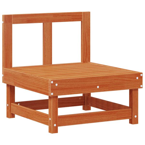 vidaXL Градинен среден диван Масивна боровина Восъчен Кафяв