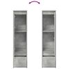 vidaXL Висок шкаф, бетонно сив, 29,5x34x119,5 см инженерно дърво