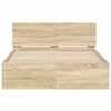 vidaXL Рамка за легло с табла, дъб сонома, 120x200 см