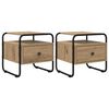vidaXL Нощен шкаф 2 бр. Дъб артизан Инженерна дървесина