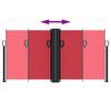 vidaXL Прибираща се странична тента, червена, 120x1000 см