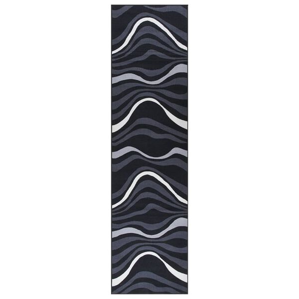 vidaXL Пътека, черна, 80x350 см