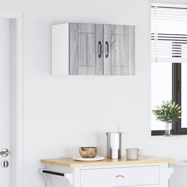 vidaXL Кухненски шкаф 2 pcs Сив Сонома 30 x 31 x 40 см Инженерно дърво