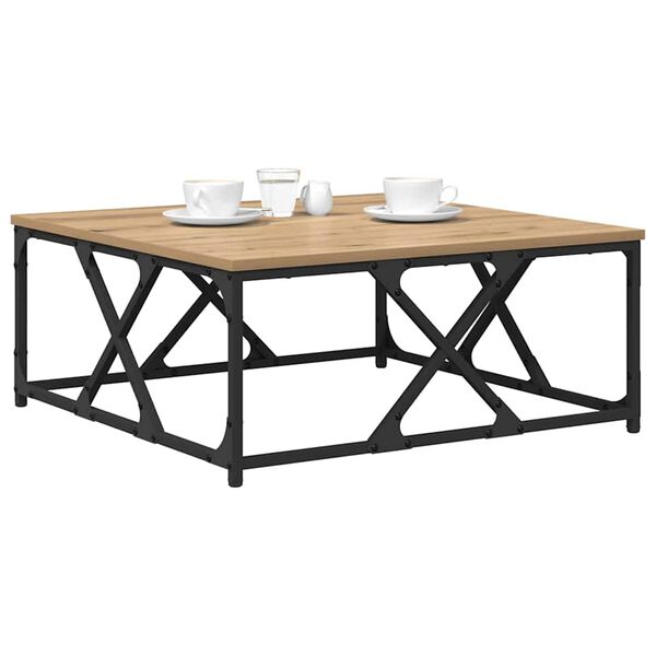 vidaXL Масичка за кафе Дъб 70 x 70 x 30 cm Инженерно дърво