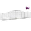 vidaXL Габионни кошници арка 7 бр 300x50x60/80 см поцинковано желязо