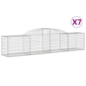 vidaXL Габионни кошници арка 7 бр 300x50x60/80 см поцинковано желязо