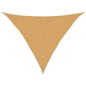 vidaXL Сенник за платно 160 г/м&sup2; триъгълен пясък 3x3x4,2 м HDPE