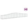 vidaXL Габионни кошници арка 8 бр 400x50x40/60 см поцинковано желязо