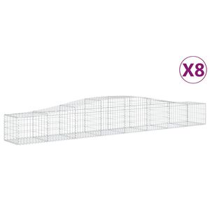 vidaXL Габионни кошници арка 8 бр 400x50x40/60 см поцинковано желязо