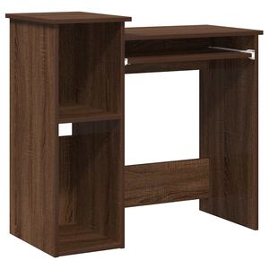 vidaXL Бюро с рафтове, кафяв дъб, 84x40x78 см, инженерно дърво