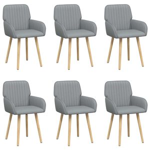 vidaXL Обедени столове 6 pcs Текстил Светлосиво 56,5 x 50 x 87,5 см