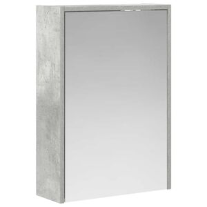 vidaXL Шкаф с огледало за баня с рафт Циментено сиво 43 x 16 x 62.5 см