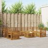 vidaXL Комплекти дивани 10 pcs Естествен Солидно акациево дърво