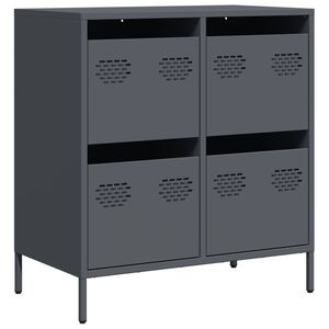 vidaXL Бюфет, антрацит, 68x39x73,5 см, студеновалцувана стомана