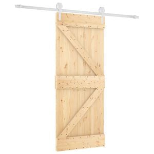 vidaXL Преплъзваща се врата Естествено и бяло 85 x 210 cm