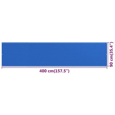 vidaXL Балконски параван, син, 90x400 см, HDPE