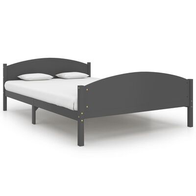 vidaXL Рамка за легло, тъмносива, бор масив, 160x200 см