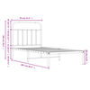 vidaXL Метална рамка за легло с горна табла, бяла, 90x200 см