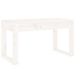 vidaXL Градинска пейка, бяла, 80x38x45 см, борово дърво масив