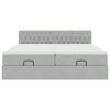 vidaXL Османска легло с матраци и LED, светлосиво, 160x200 см, кадифе