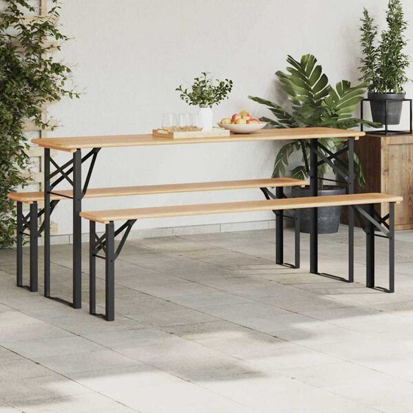 vidaXL Крак за бирена маса 2 pcs Черно 39 x 3 x 75 см